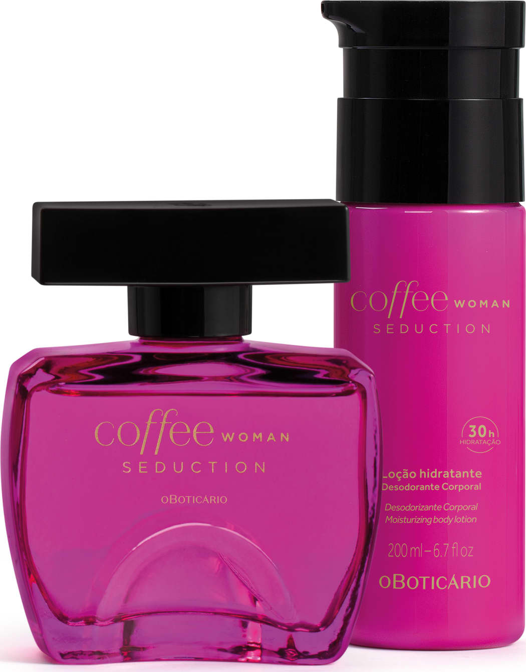 Kit Presente Dia das Mães Coffee Woman Seduction: Desodorante Colônia 100ml + Loção Hidratante Desodorante 200ml + Nécessaire