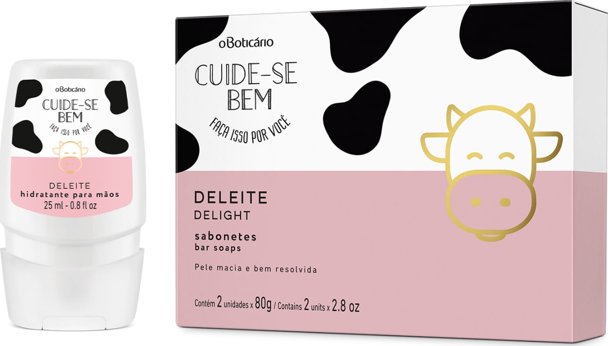 Combo Cuide-se Bem Deleite: Creme Desodorante Mãos 25ml + 2 Sabonetes em Barra (80g cada)