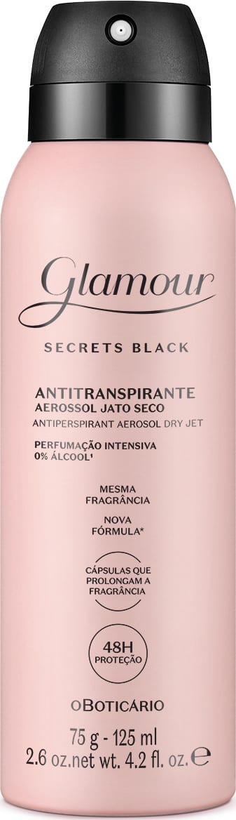 Glamour Secret Black Desodorante Colônia - O Boticário - D&D Cosméticos