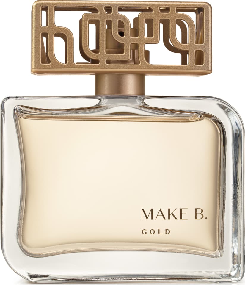 Combo Presente Make B.: Gold Eau de Parfum 75ml + Creme Aveludado Gold 200g + Batom Cremoso Rosa Cashmere