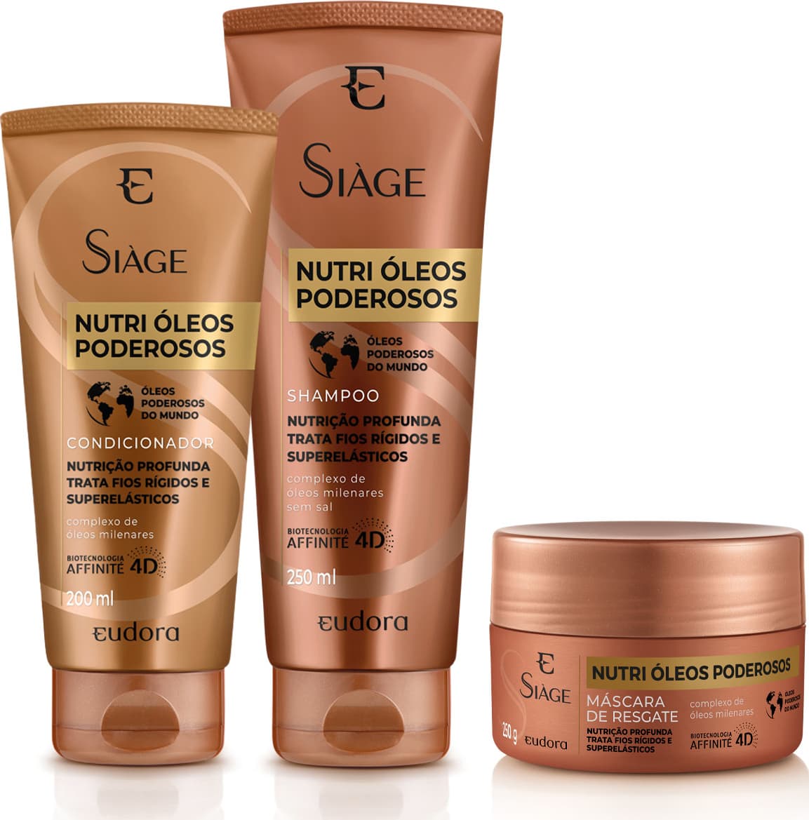 Kit Siàge Nutri Óleos Poderosos Shampoo + Condicionador + Máscara