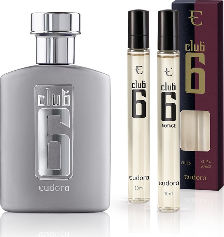 Kit Estojo Colônia Desodorante Club 6 e Voyage 10ml Cada + Colônia Desodorante Club 6 95ml