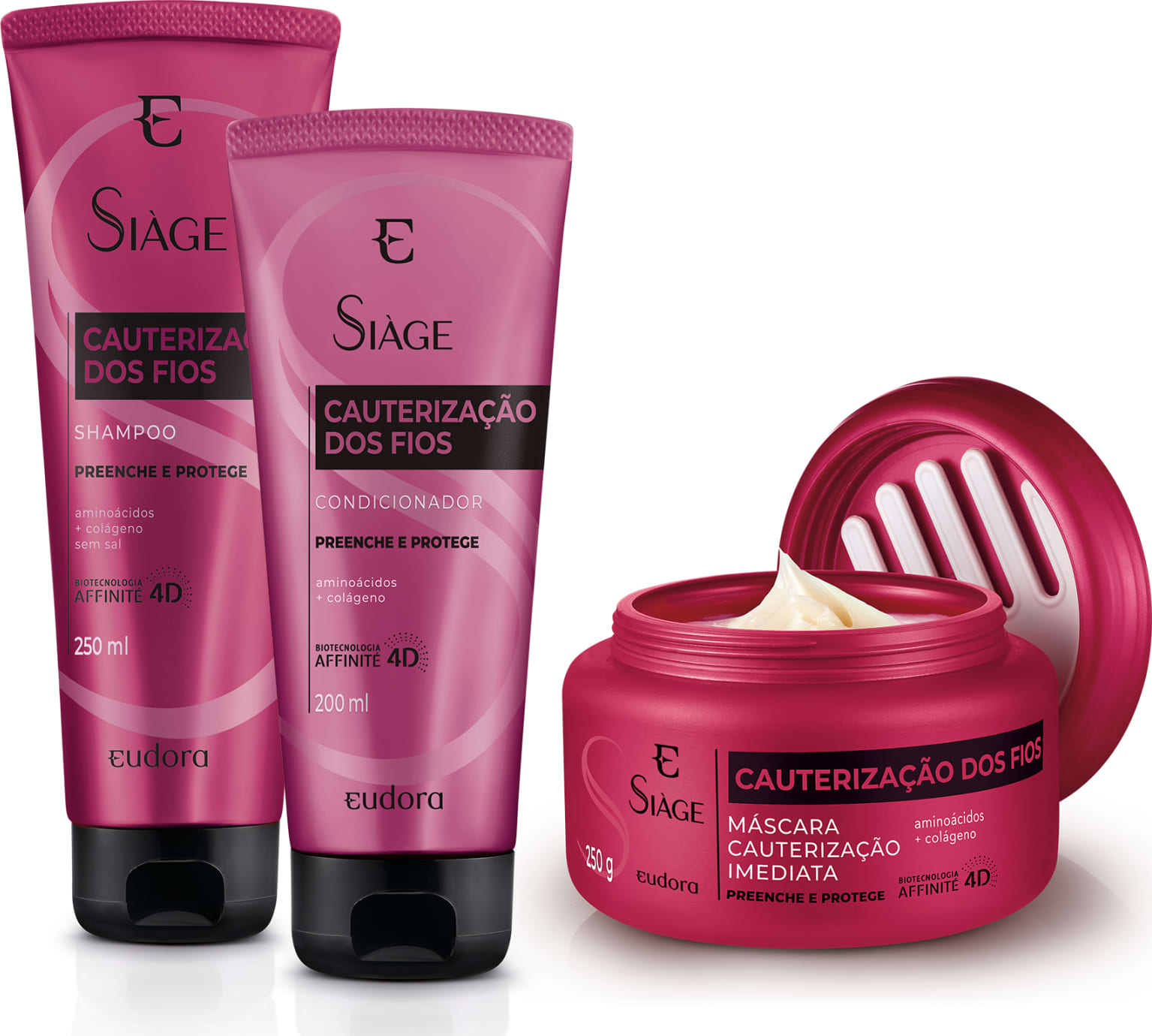 Kit Siàge Cauterização dos Fios Shampoo + Condicionador + Máscara Eudora