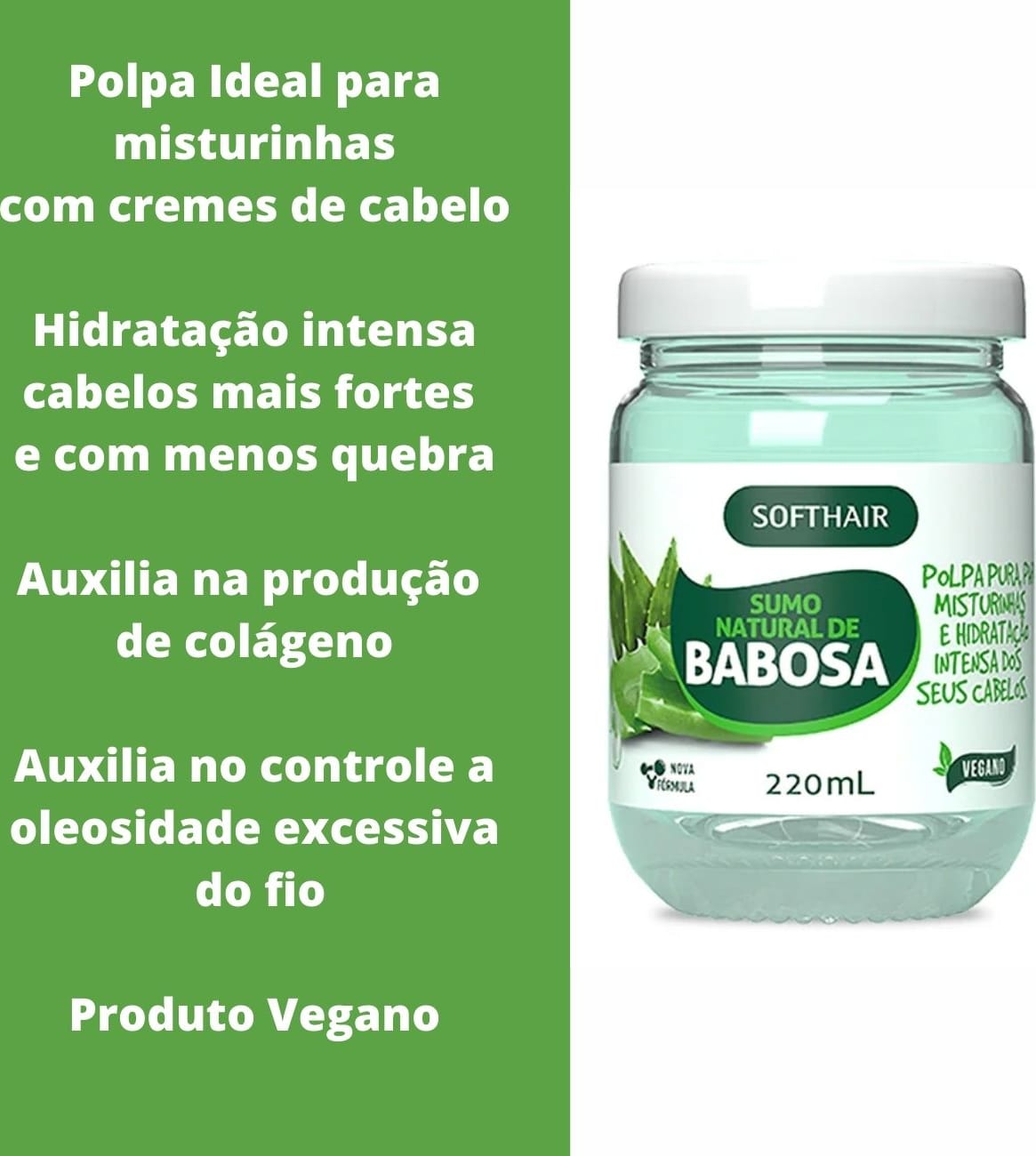 Sumo De Babosa Natural Cabelo E Tônico Crescimento Capilar