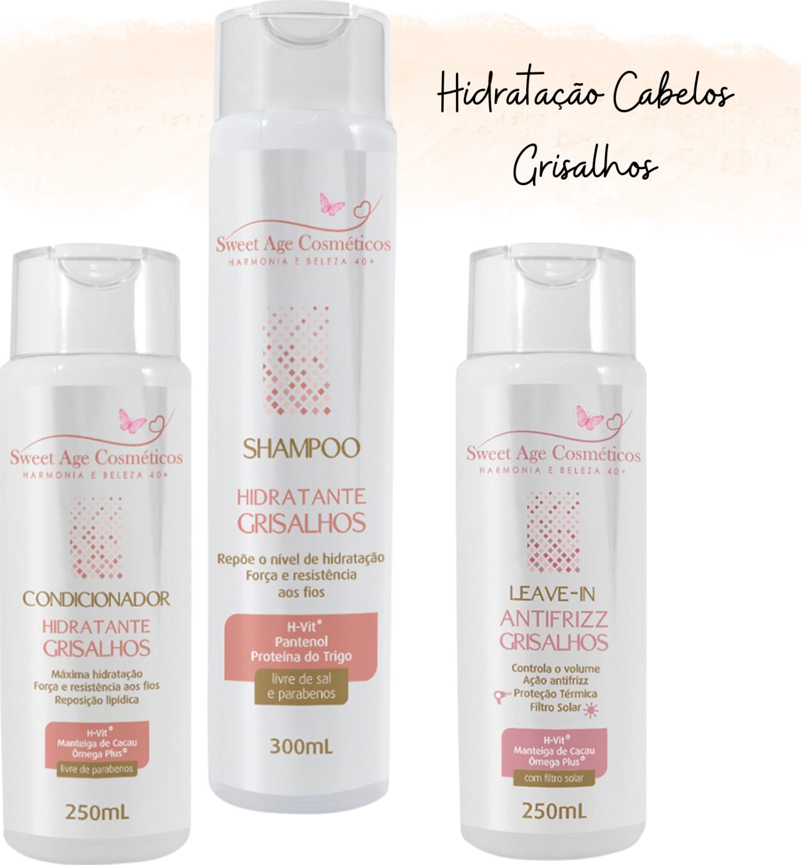 Kit Completo Hidratação Para Cabelos Grisalhos/Brancos