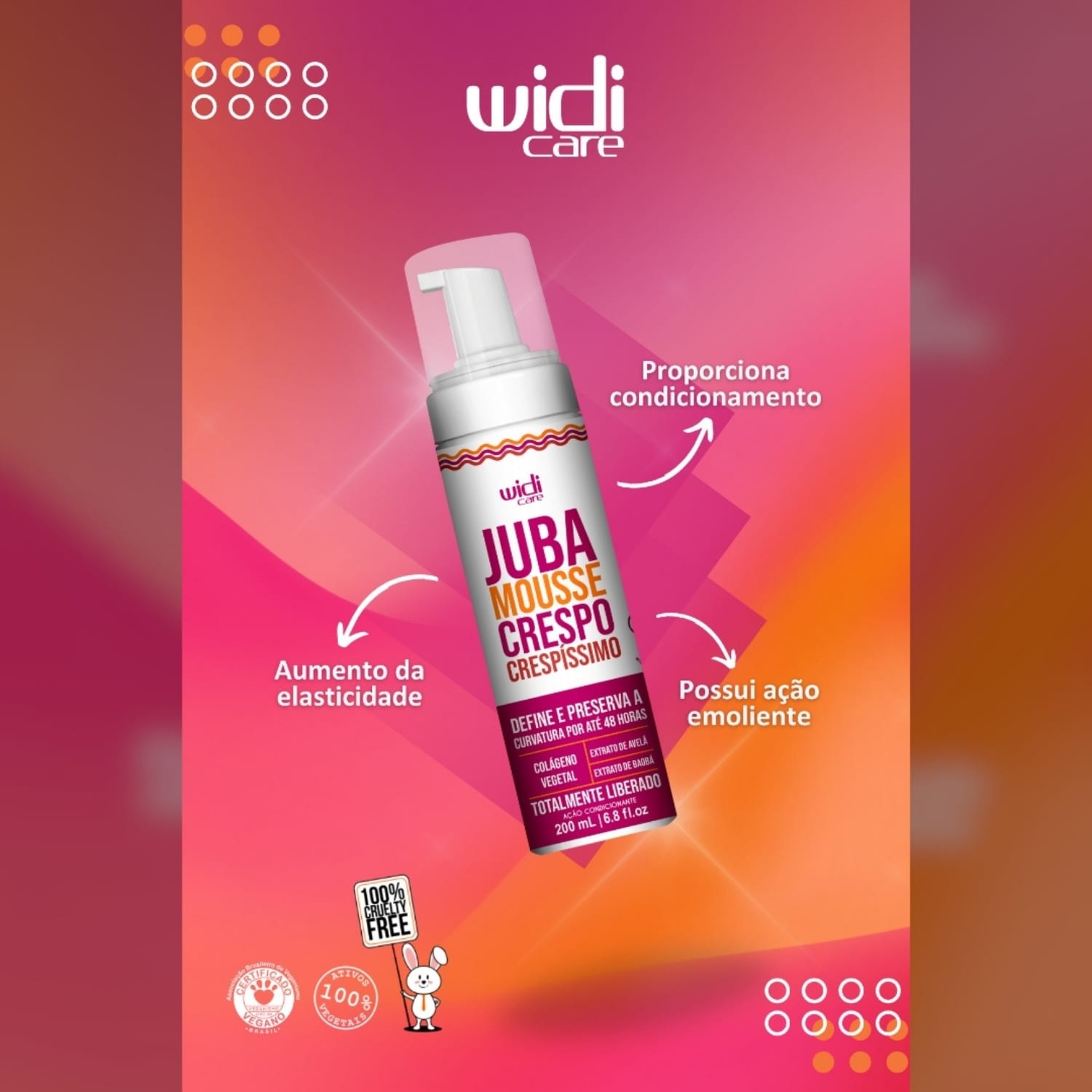 Kit Widi Care Juba Sh Cond Acidif Encrespando Mousse Máscara