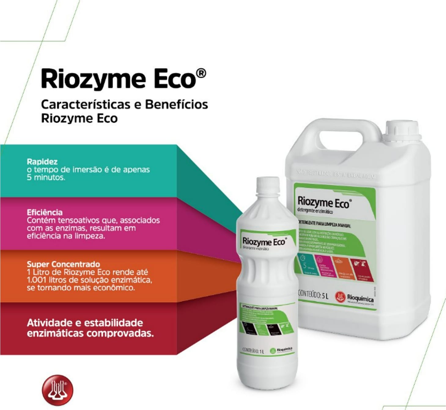 RIOQUIMICA - Riozyme Eco Detergente Enzimático Esterilização