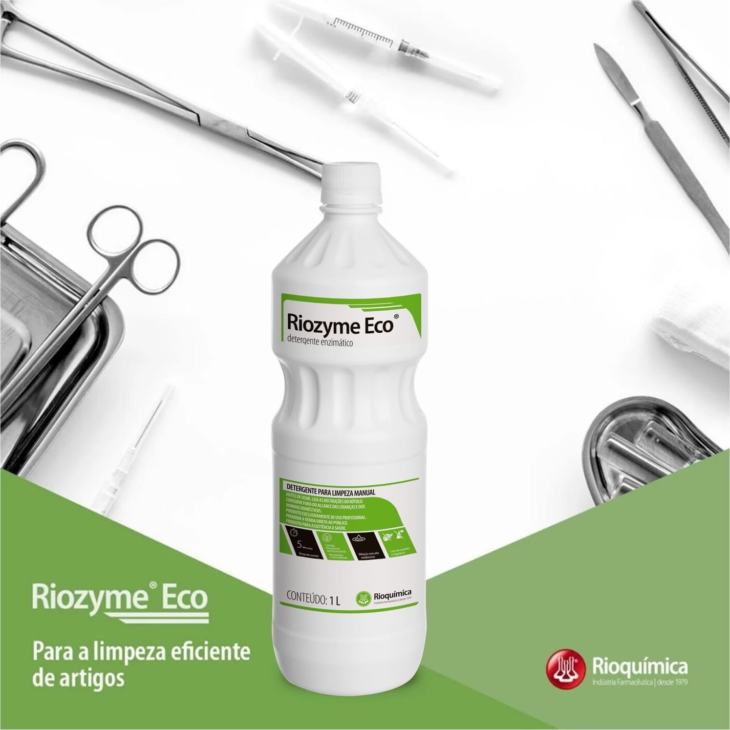 RIOQUIMICA - Riozyme Eco Detergente Enzimático Esterilização