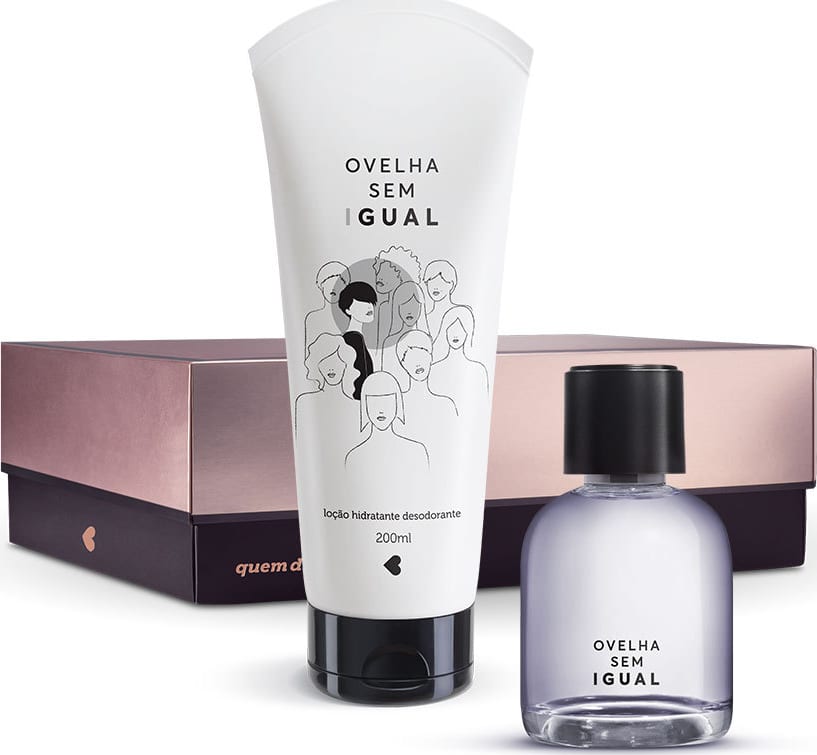 Kit Ovelha Sem Igual: Desodorante Colônia 75ml + Desodorante Loção Hidratante Corporal + Caixa Cubo G