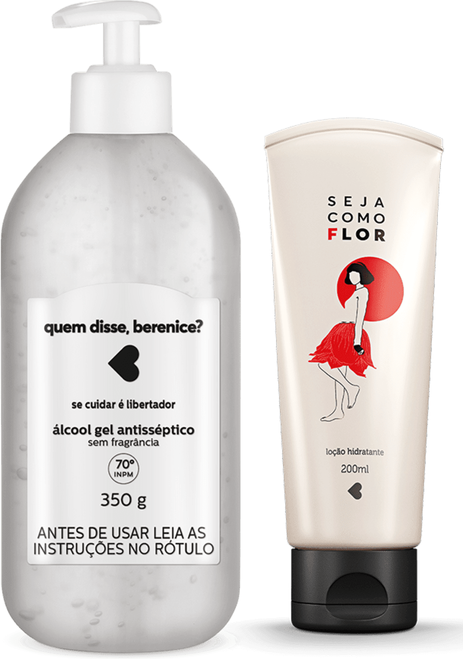 Kit Cuidados: Álcool Gel + Loção Hidratante Desodorante Seja Como Flor