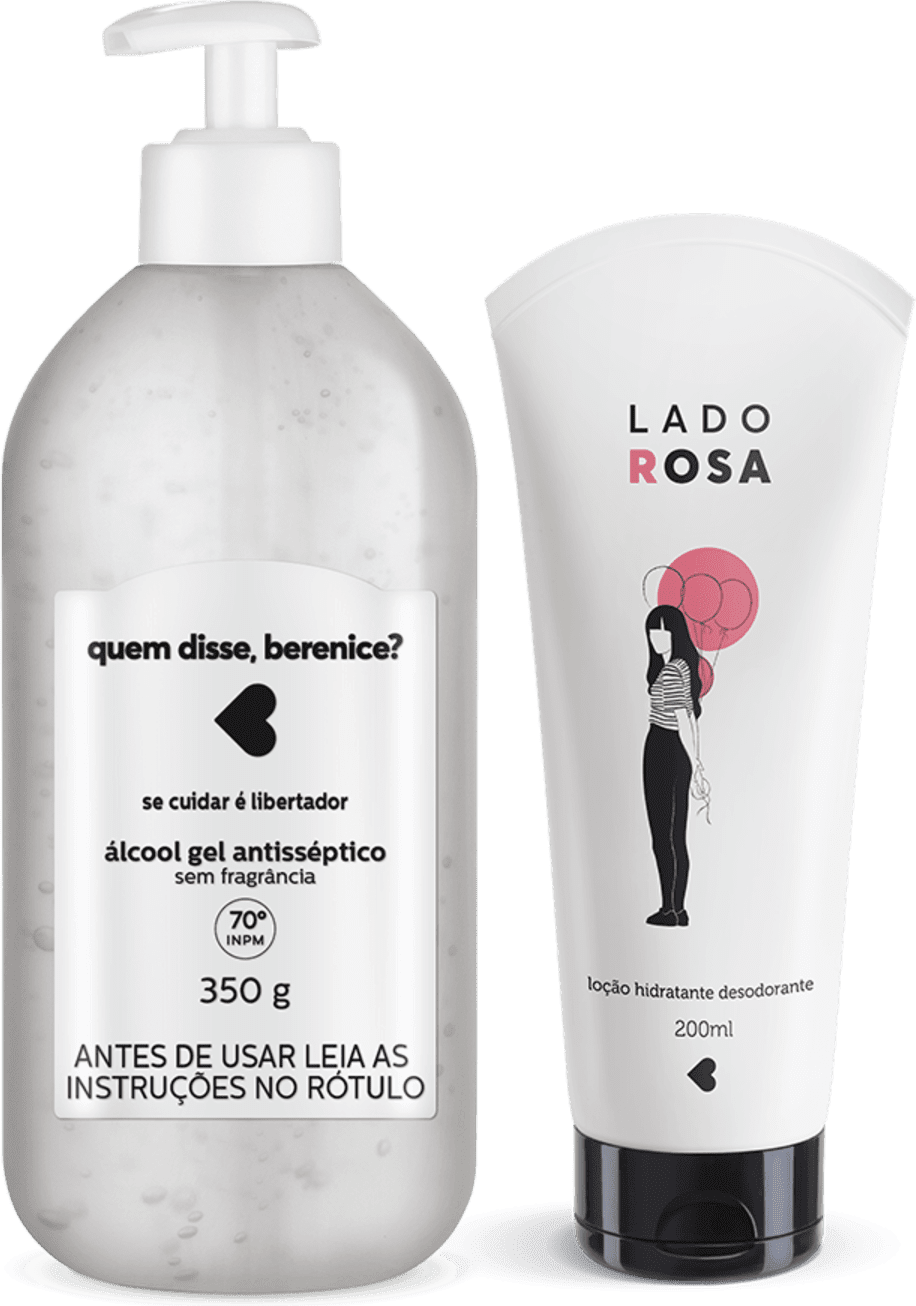 Kit Cuidados: Álcool Gel + Loção Hidratante Desodorante Lado Rosa