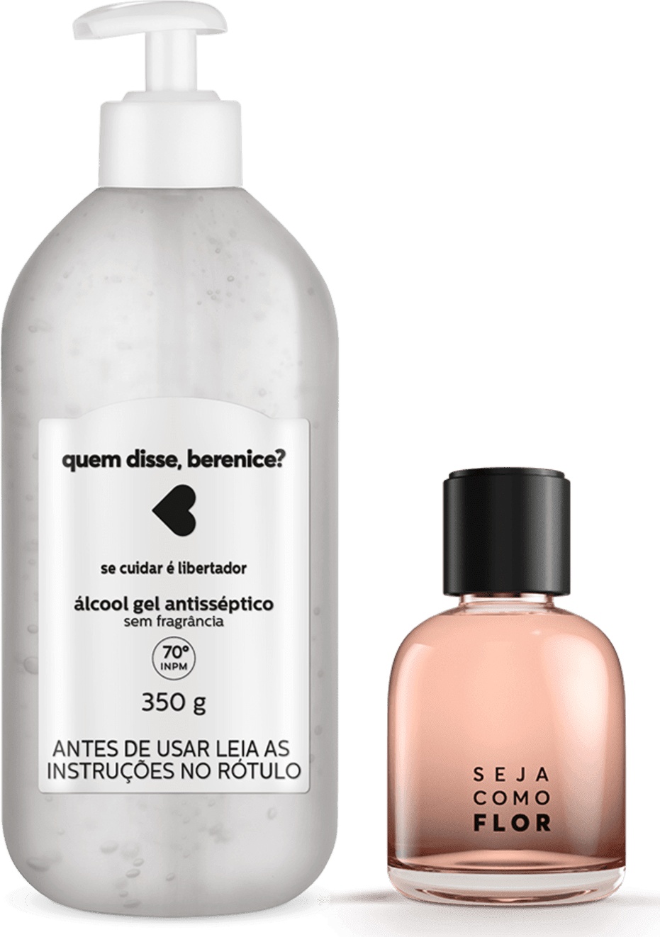 Kit Cuidados: Álcool Gel + Desodorante Colônia Seja Como Flor 75ml
