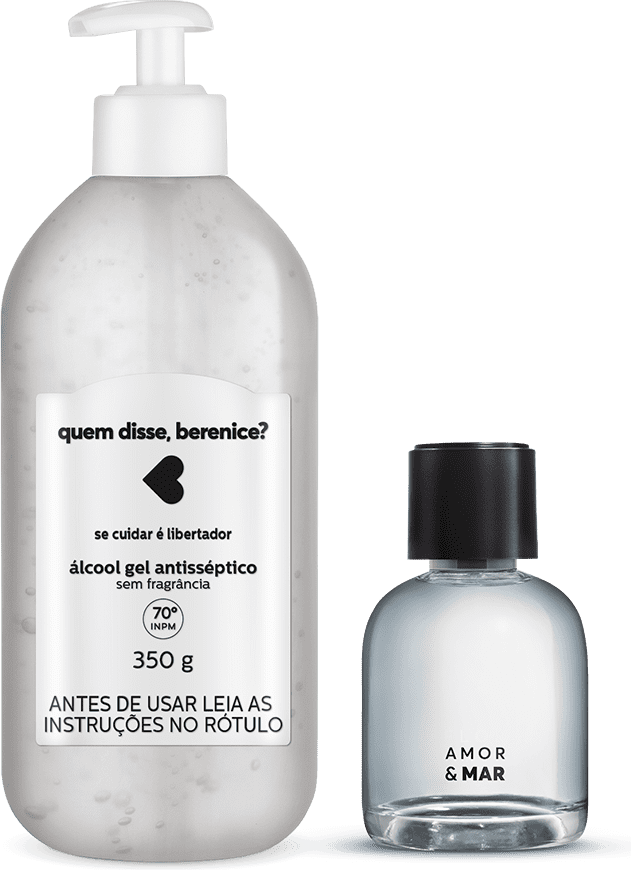Kit Cuidados: Álcool Gel + Desodorante Colônia Amor e Mar 75ml