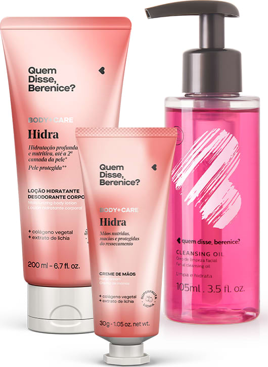 Kit Cleasing Oil + Hidra Sabonete Líquido Mãos e Corpo + Loção Hidratante Desodorante Corporal