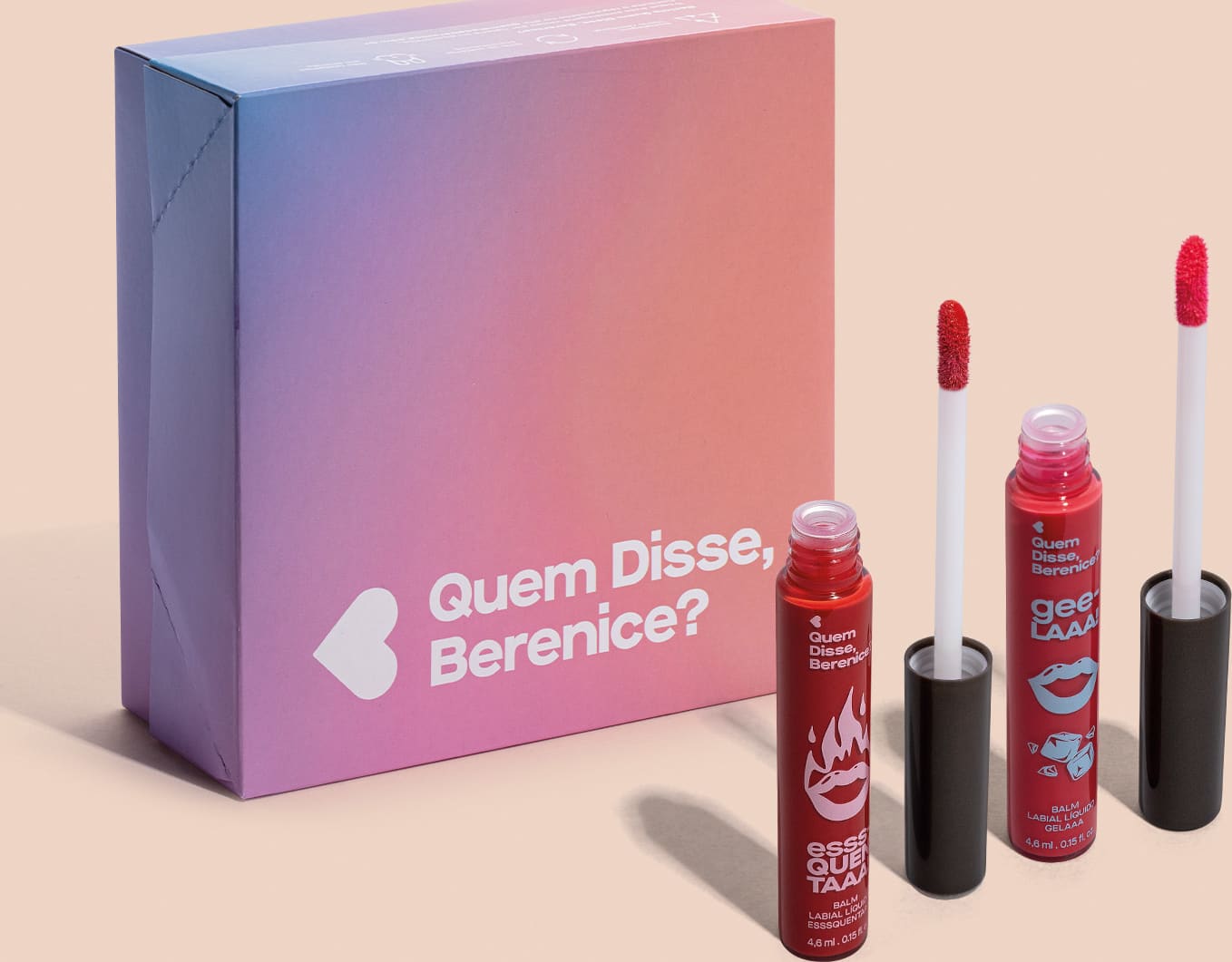 Combo Balm Líquido:Esquenta Vermelho em Chamas 4,6 ml + Gela Rosa Glacial  4,6ml