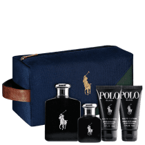 Conjunto Polo Black Ralph Lauren Masculino - Eau de Toilette 125ml + Eau de Toilette 40ml + Gel de Banho 50ml + Pós-Barba 50ml + Nécessaire