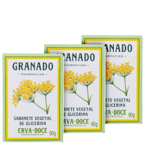 Granado Vegetal de Glicerina e Erva-Doce - Sabonete em Barra 3x90g