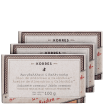 Kit Korres Óleo de Amêndoas e Calêndula - Sabonetes em Barra 3x100g