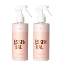 Dois frascos de spray para reparação capilar da marca Brae. O rótulo frontal exibe o nome do produto "Essential". Cada frasco contém 260ml.