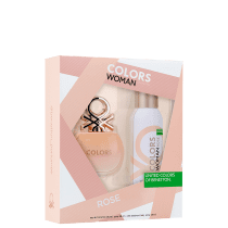 Conjunto Colors Woman Rose Benetton Feminino - Eau de Toilette 80ml + Desodorante Corporal 150ml)