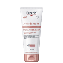 A imagem mostra uma embalagem pequena de creme corporal, cor branca, escrito com letras bege e preta o nome da marca em destaque, outras informações do produto e a volumetria no rodapé.