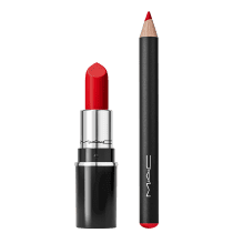 Imagem do produto Kit M·A·C Mini Lustreglass Sheer-Shine Lipstick Cockney Ruby Woo (2 Produtos)