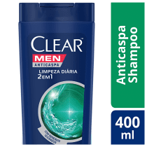 Shampoo Anticaspa Clear Limpeza Diária 2 em 1 400ml