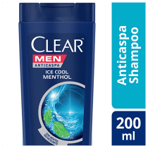 Shampoo Anticaspa Clear Ice Cool Menthol 200ml