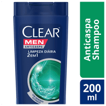Shampoo Anticaspa Clear Limpeza Diária 2 em 1 200ml