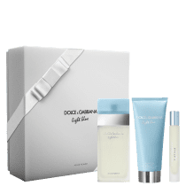 Conjunto Light Blue Trio Dolce & Gabbana Feminino - Eau de Toilette 100ml + Creme Corporal 100ml + Travel Size 7,4ml