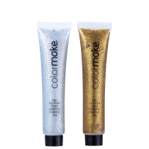 Kit Colormake Gel Glitter Prata e Dourado (2 Produtos)
