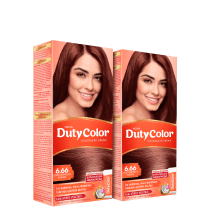 Kit DutyColor 6.66 Louro Vermelho Intenso Duo - Coloração Permanente (2 Unidades)