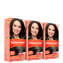 Kit DutyColor 3.0 Castanho Escuro Trio - Coloração Permanente (3 Unidades)
