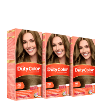 Kit DutyColor 7.0 Louro Médio Trio - Coloração Permanente (3 Unidades)