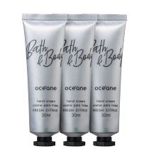 Kit Océane Bath & Body Fresh Citrus - Creme Hidratante para Mãos 3x30ml