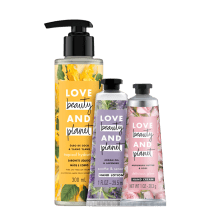 Kit Love Beauty and Planet Sabonete Líquido Tropical Hydratation, Creme de Mão Delicious Glow e Creme de Mão Smooth & Serene