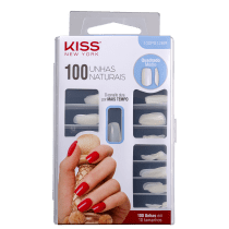 Kiss New York 100 Unhas Naturais Quadrado Médio - Unhas Postiças 4g