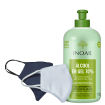 Kit Inoar Máscara e Álcool em Gel (3 unidades)