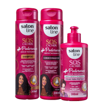 Kit Salon Line S.O.S Cachos Poderosos Ondulados & Cacheados (3 Produtos)