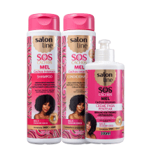 Kit Salon Line S.O.S Cachos Mel Cachos Intensos Trio (3 Produtos)