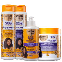 Kit Salon Line S.O.S Cachos Óleo de Manga Full (4 Produtos)