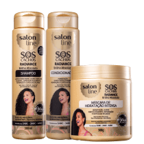 Kit Salon Line S.O.S Cachos Radiance Brilho Absoluto Trio (3 Produtos)