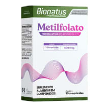 Imagem do produto Suplemento Alimentar Metilfolato 600mcg Bionatus 30 Comprimidos
