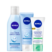 Kit NIVEA Limpeza Profunda + Hidratação Controle do Brilho (3 Produtos)