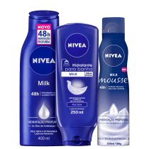 Kit NIVEA Milk Hidratação Trio (3 Produtos)