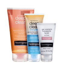 Kit Neutrogena Deep Clean Energizing + Grapefruit + Hidratação Oil Free (3 Produtos)