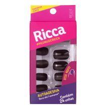 Ricca Quadrado Curto Chocolate Marrom - Unhas Postiças