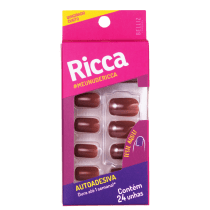 Ricca Quadrado Curto Cappuccino Marrom Claro - Unhas Postiças