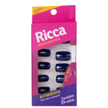 Ricca Quadrado Curto Blue Jeans Azul - Unhas Postiças