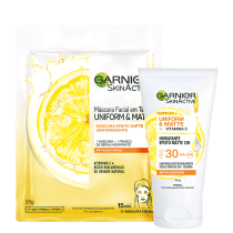 Kit Garnier SkinActive Uniform & Matte Vitamina C Mask (2 Produtos)